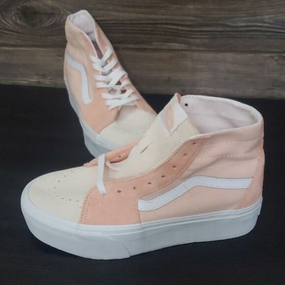 New Vans Sk8 Hi Peach Pink High Tops Platform Sneakers Skater Festival Girly - Picture 1 of 10